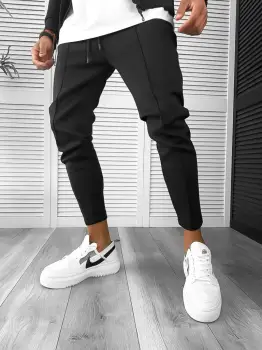 Pantaloni de trening barbati slim fit negru 10100 D2-1.1 imagine