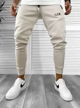 Pantaloni de trening bej silon conici 12377 imagine