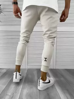 Pantaloni de trening bej silon conici 12379 imagine