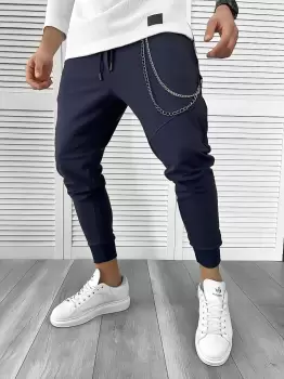 Pantaloni de trening bleumarin conici 10141 imagine