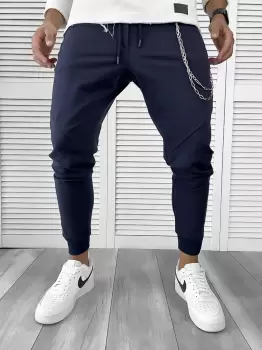 Pantaloni de trening bleumarin conici 12111 imagine