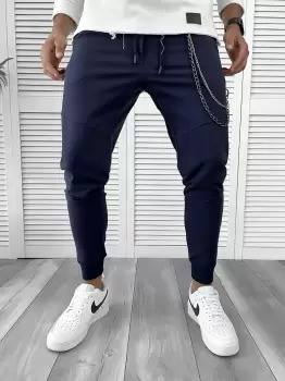 Pantaloni de trening bleumarin conici 12113 imagine