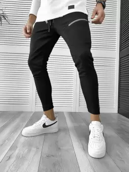 Pantaloni de trening conici negri 1140 N3-3.1 imagine