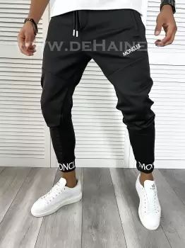 Pantaloni de trening conici negri B9377 X10-6 imagine