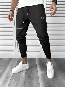 Pantaloni de trening conici negri B9869 imagine