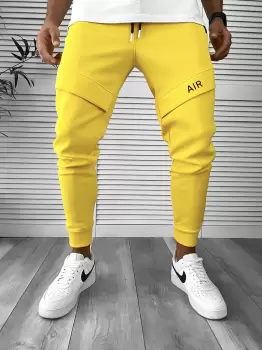 Pantaloni de trening galbeni conici 10236 imagine
