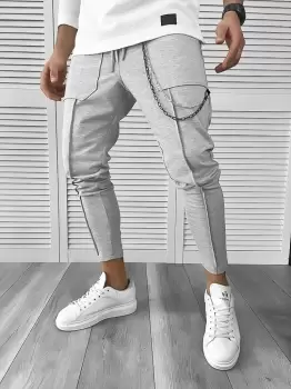 Pantaloni de trening gri conici 10142 imagine