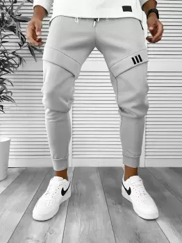 Pantaloni de trening gri conici 12259 102-2 imagine