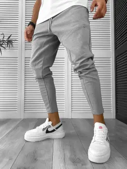 Pantaloni de trening gri conici 12962 imagine