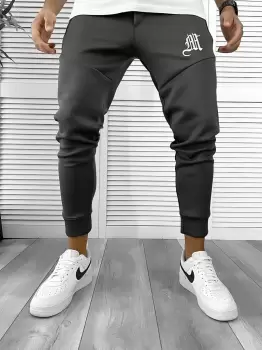 Pantaloni de trening gri inchis silon conici 12375 imagine