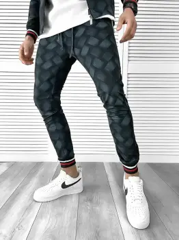 Pantaloni de trening imprimeu conici 10275 P18-4.1 imagine