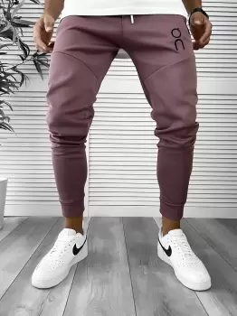 Pantaloni de trening maro conici 12260 imagine