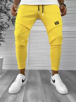 Pantaloni de trening mustar conici 12259 imagine