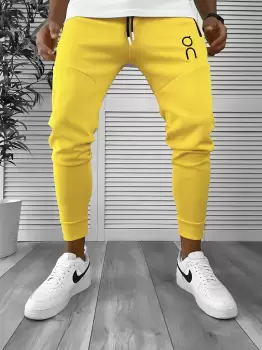 Pantaloni de trening mustar conici 12260 imagine