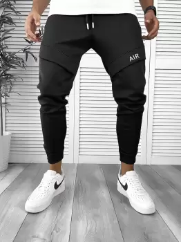 Pantaloni de trening negri conici 12360 imagine