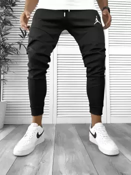 Pantaloni de trening negri conici 12361 imagine