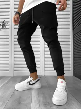 Pantaloni de trening negri conici k475 106-2 imagine