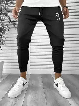 Pantaloni de trening negru conici 12260 imagine