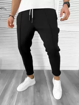 Pantaloni de trening negru conici K192 D4-3.1 imagine