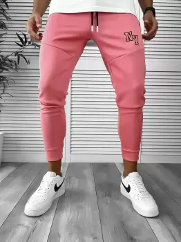 Pantaloni de trening roz conici 12347 imagine