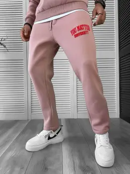 Pantaloni de trening roz conici k170 O2-5.2 imagine