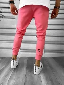 Pantaloni de trening roz  silon  conici 12379 D2-4.1 imagine