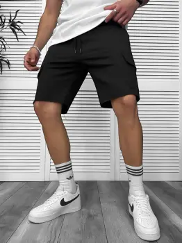 Pantaloni de trening scurti  negri 13109 imagine