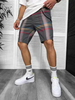 Pantaloni scurti casual carouri 13327 imagine