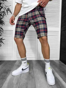 Pantaloni scurti casual carouri 13329 imagine