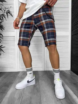 Pantaloni scurti casual carouri 13331 imagine