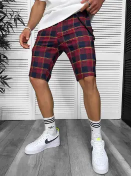 Pantaloni scurti casual carouri 13333 imagine