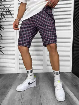 Pantaloni scurti casual carouri 13334 imagine