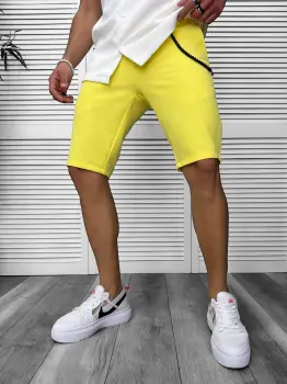 Pantaloni scurti casual galbeni 13058 imagine