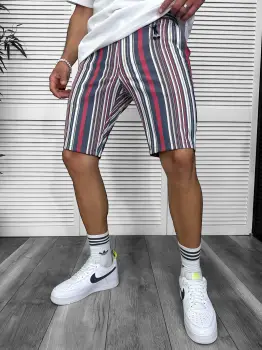 Pantaloni scurti casual in dungi 13181 imagine