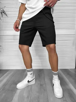 Pantaloni scurti casual  negri  13058 imagine