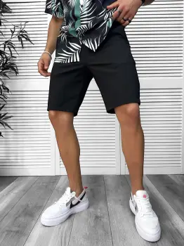Pantaloni scurti casual  negri 13058 imagine
