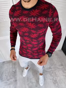 Pulover barbati gros grena slim fit T3703 5-6 imagine