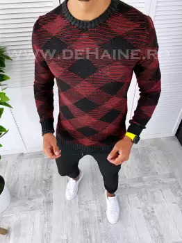 Pulover barbati gros negru slim fit T3635 85-2 imagine