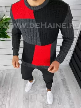 Pulover barbati gros slim fit gri inchis T3611 5-6* imagine