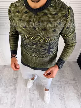 Pulover barbati gros slim fit gri T3566 88-6 imagine