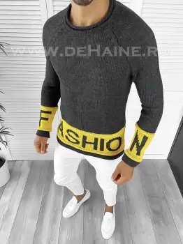 Pulover barbati gros slim fit gri ZR T3580  imagine