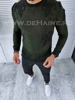 Pulover barbati gros slim fit negru T3636 O1-4.3 imagine