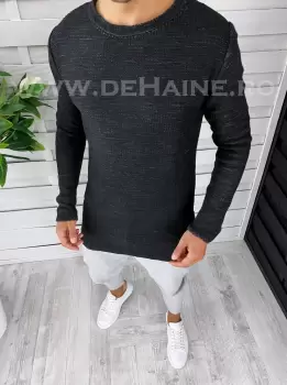 Pulover barbati gros slim fit negru T3652 105-2 imagine