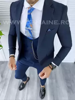 Sacou barbati bleumarin slim fit B5321 E imagine