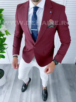 Sacou barbati in carouri slim fit B4256 16-4.2 imagine