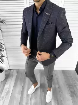 Sacou barbati slim fit 10202 E imagine