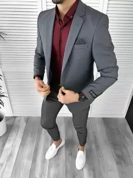 Sacou barbati slim fit 10343 imagine