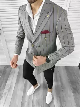 Sacou barbati slim fit 1057 imagine