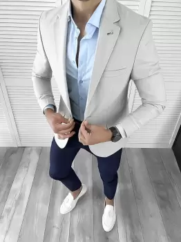 Sacou barbati slim fit 12008 imagine