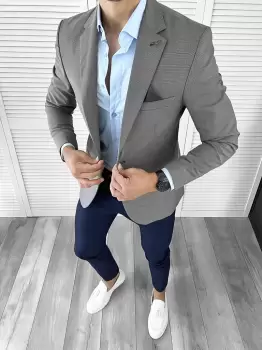 Sacou barbati slim fit 12010 imagine